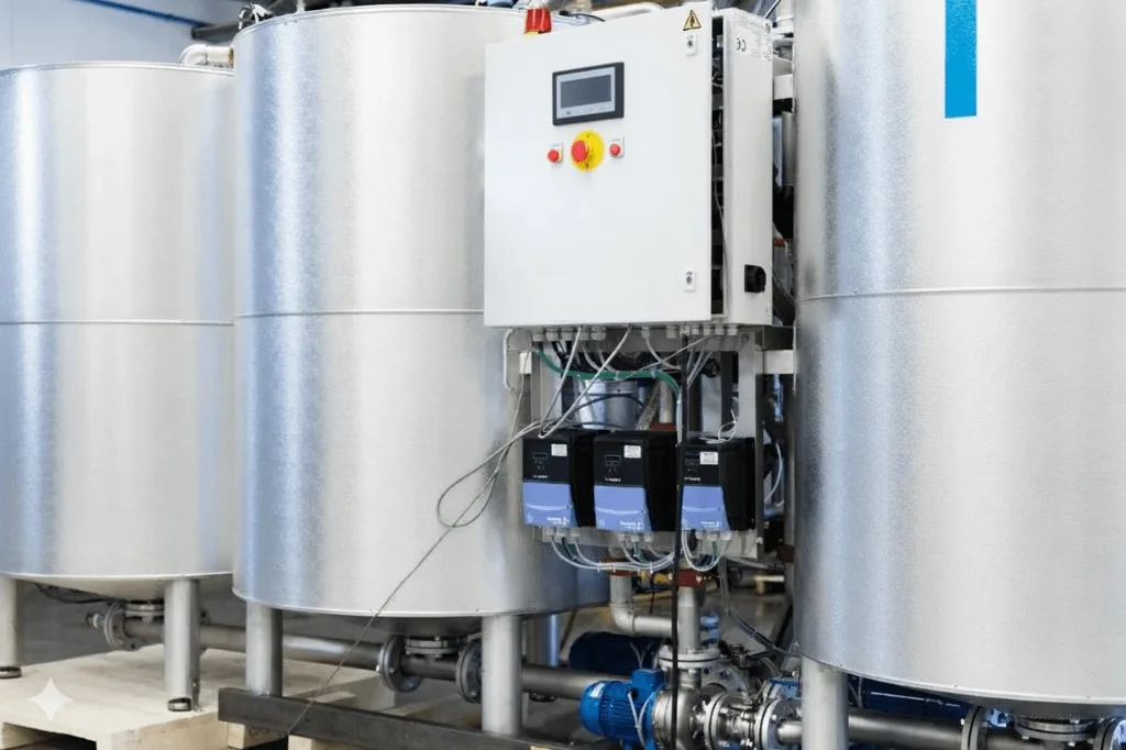 Compact stainless-steel greywater treatment skid