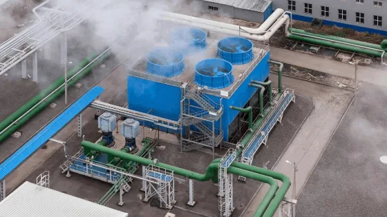 Industrial utility and cooling infrastructure at a plant
